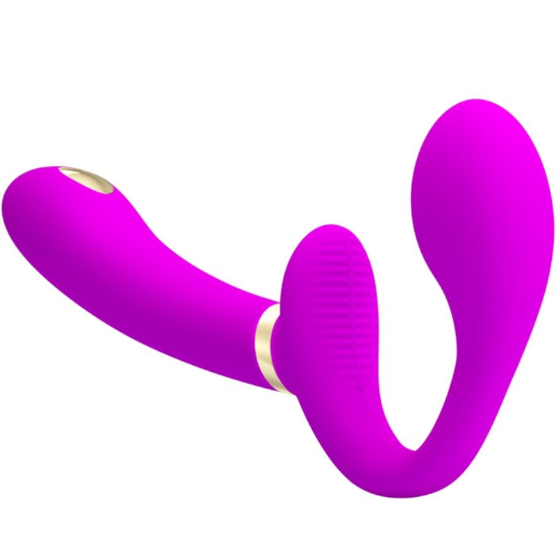PRETTY LOVE THUNDERBIRD VIBRADOR DUPLO STRAP ON CONTROLE REMOTO ROXO