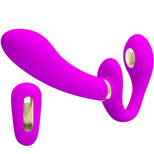 PRETTY LOVE THUNDERBIRD VIBRADOR DUPLO STRAP ON CONTROLE REMOTO ROXO