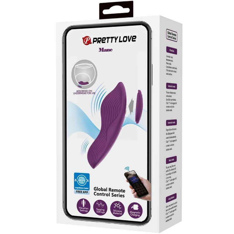 PRETTY LOVE MANE LAY ON MASSAGEADOR DE CLIToRIS 10 VIBRAyoES CONTROLE REMOTO ROXO