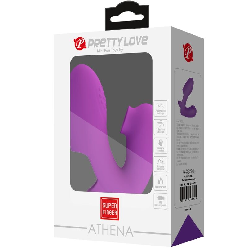 PRETTY LOVE VIBRADOR DE DEDO ATHENA COM ESTIMULADOR DE CLIToRIS ROXO