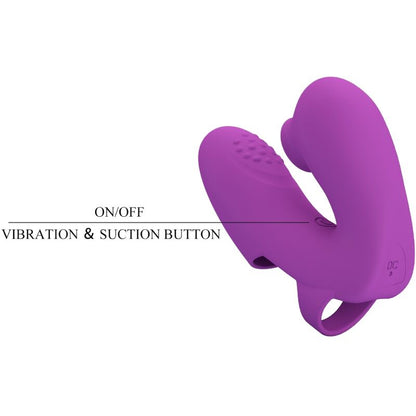 PRETTY LOVE VIBRADOR DE DEDO ATHENA COM ESTIMULADOR DE CLIToRIS ROXO