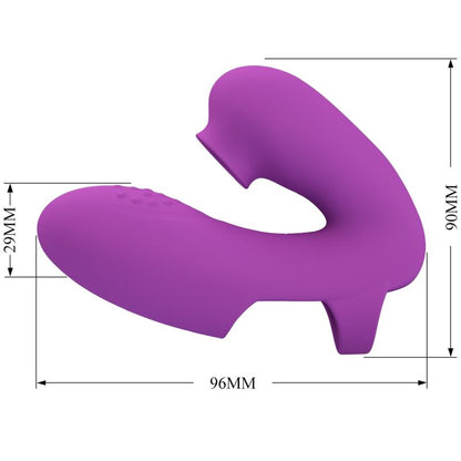 PRETTY LOVE VIBRADOR DE DEDO ATHENA COM ESTIMULADOR DE CLIToRIS ROXO