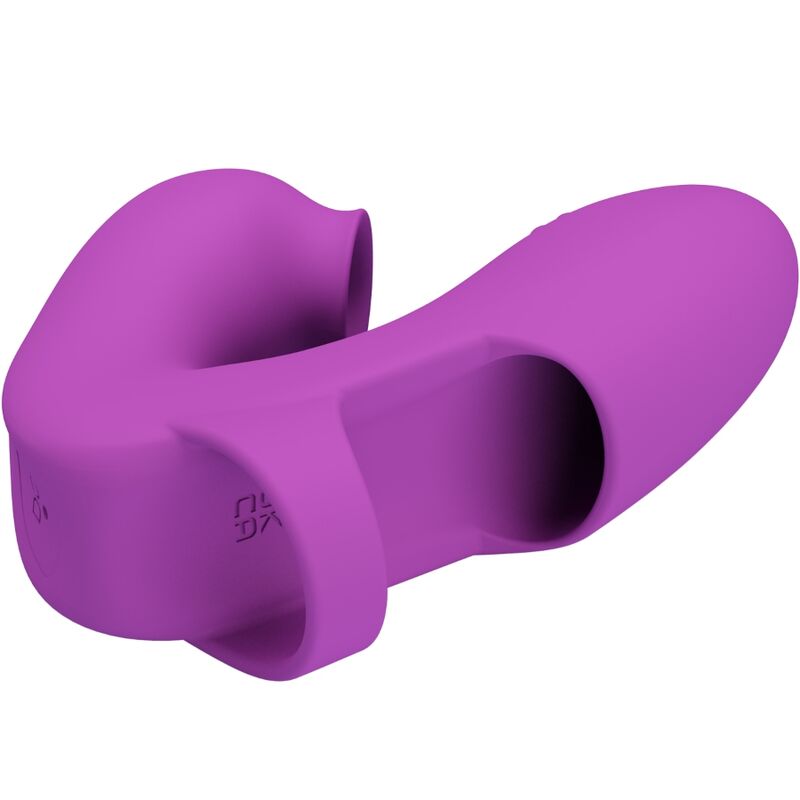 PRETTY LOVE VIBRADOR DE DEDO ATHENA COM ESTIMULADOR DE CLIToRIS ROXO