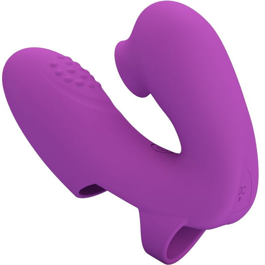 PRETTY LOVE VIBRADOR DE DEDO ATHENA COM ESTIMULADOR DE CLIToRIS ROXO