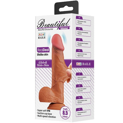 BAILE BAHAMUT VIBRADOR REALISTA 218 CM CARNE CONTROLE REMOTO