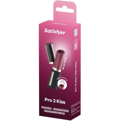 SATISFYER PRO 2 KISS WAVE ESTIMULADOR DE CLIToRIS GARNET PRETO