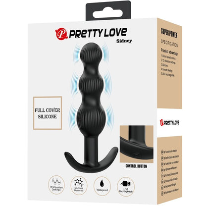 PRETTY LOVE VIBRADOR ANAL SIDNEY 10 VIBRAyoES PRETO