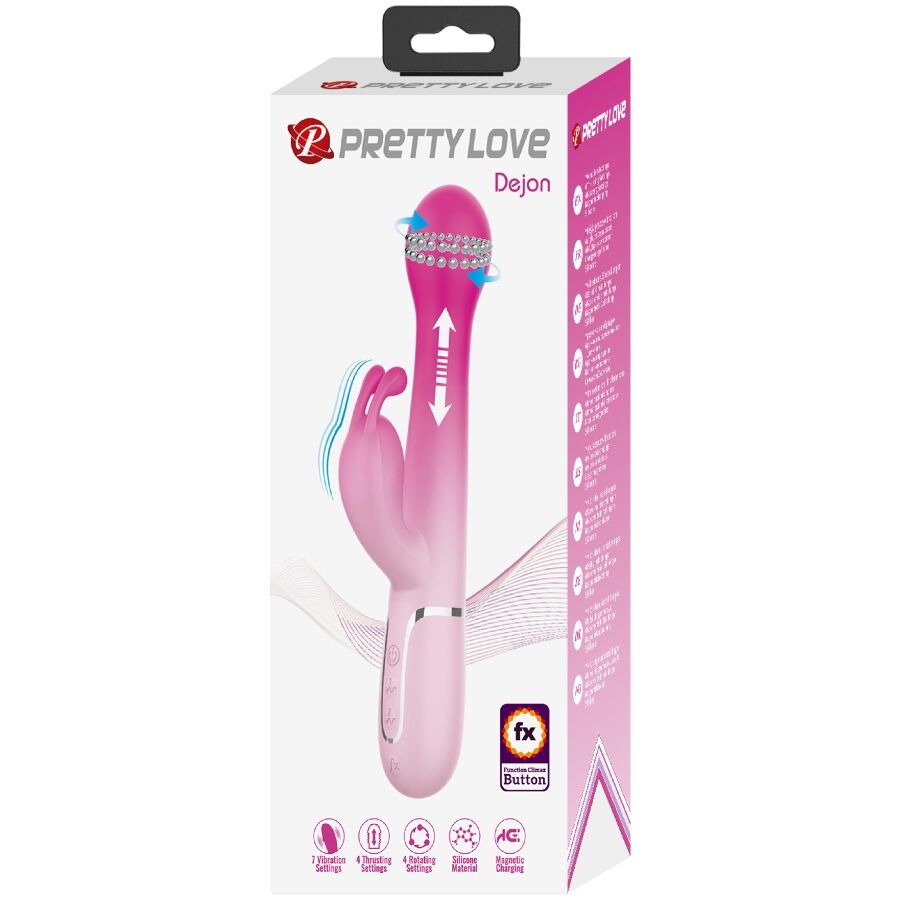 PRETTY LOVE DEJON 3 EM 1 MULTIFUNCIONAL RABBIT VIBRADOR ROSA