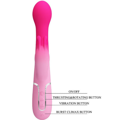 PRETTY LOVE DEJON 3 EM 1 MULTIFUNCIONAL RABBIT VIBRADOR ROSA