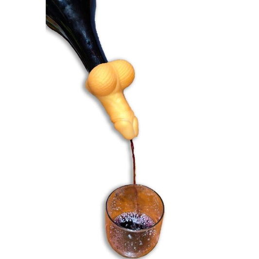 DIABLO PICANTE DECANTADOR DE VINHO EM FORMATO DE PeNIS DOURADO