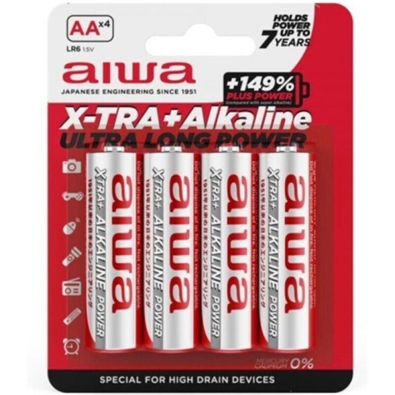AIWA X TRA ALKALINE AA BATERIA ALCALINA LR6 BLISTER4