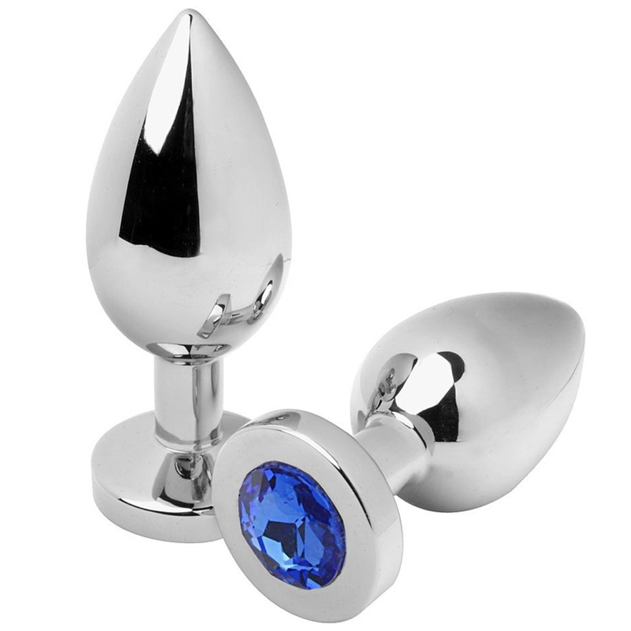 METAL HARD PLUG ANAL DIAMANTE AZUL PEQUENO 571CM