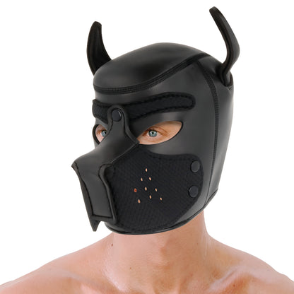 DARKNESS NEOPRENE DOG HOOD WITH REMOVABLE MUZZLE M