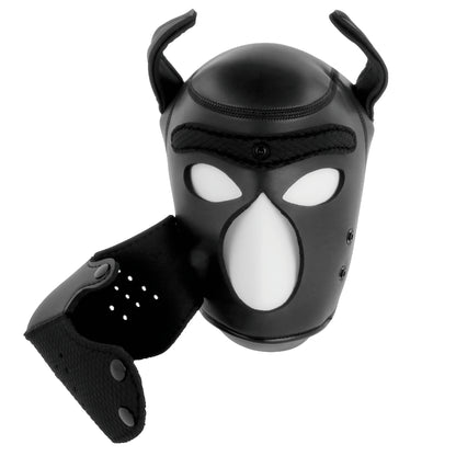 DARKNESS NEOPRENE DOG HOOD WITH REMOVABLE MUZZLE M