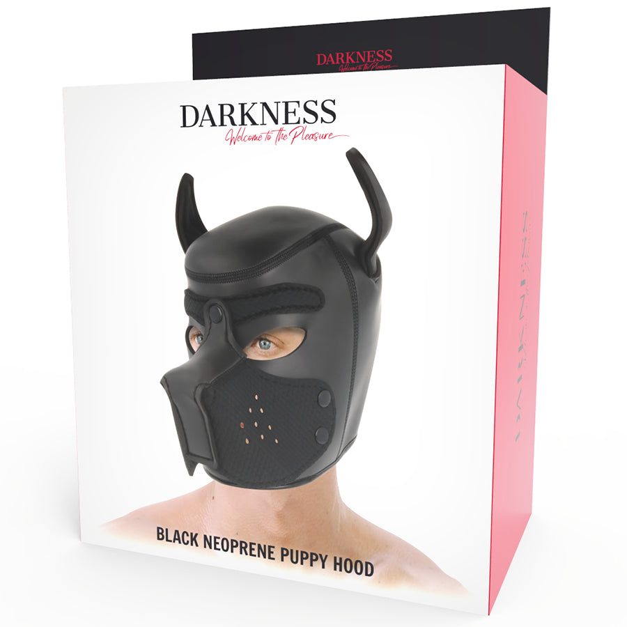 DARKNESS NEOPRENE DOG HOOD WITH REMOVABLE MUZZLE M