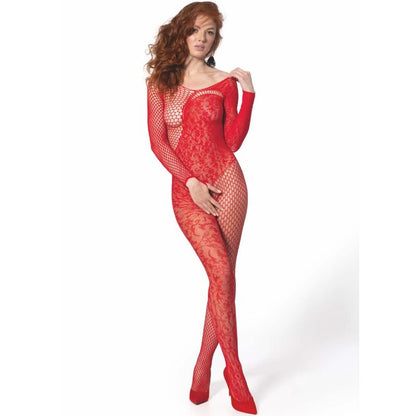 PASSION BS 107 BODYSTOCKING VERMELHO TAMANHO uNICO