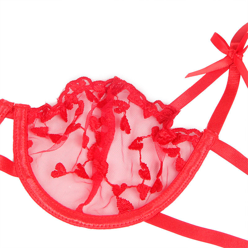 SUBBLIME 954338 SUTIa COM ESTAMPA DE CORAyaO TANGA CINTO LIGA VERMELHO L XL