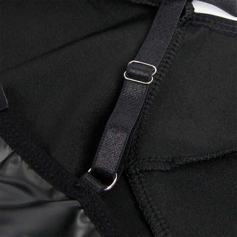 SUBBLIME 955373 VESTIDO COM ALyAS DE COURO PRETO S M