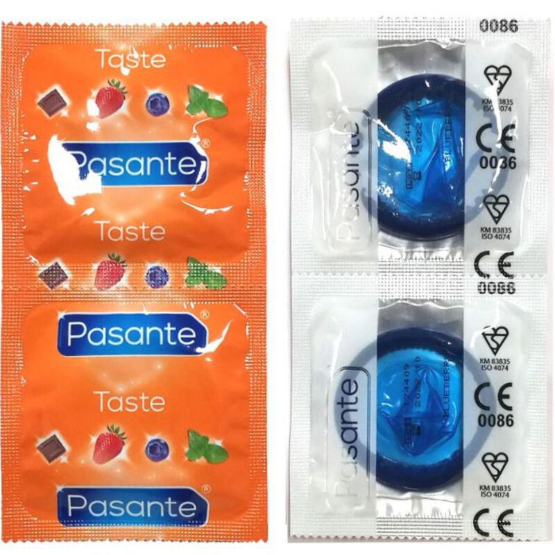 PASANTE SACO DE PRESERVATIVO SABOR BLUEBERRY 144 UNIDADES