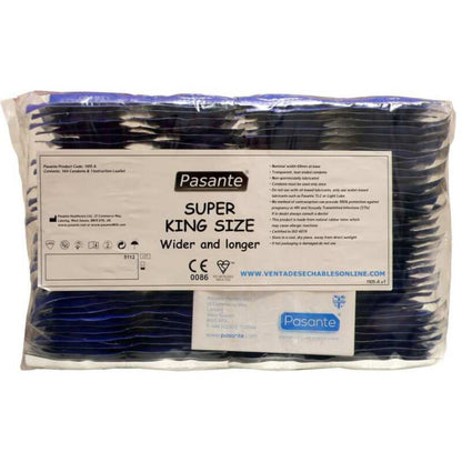 PASANTE SACO TAMANHO PRESERVATIVOS SUPER KING 144 UNIDADES