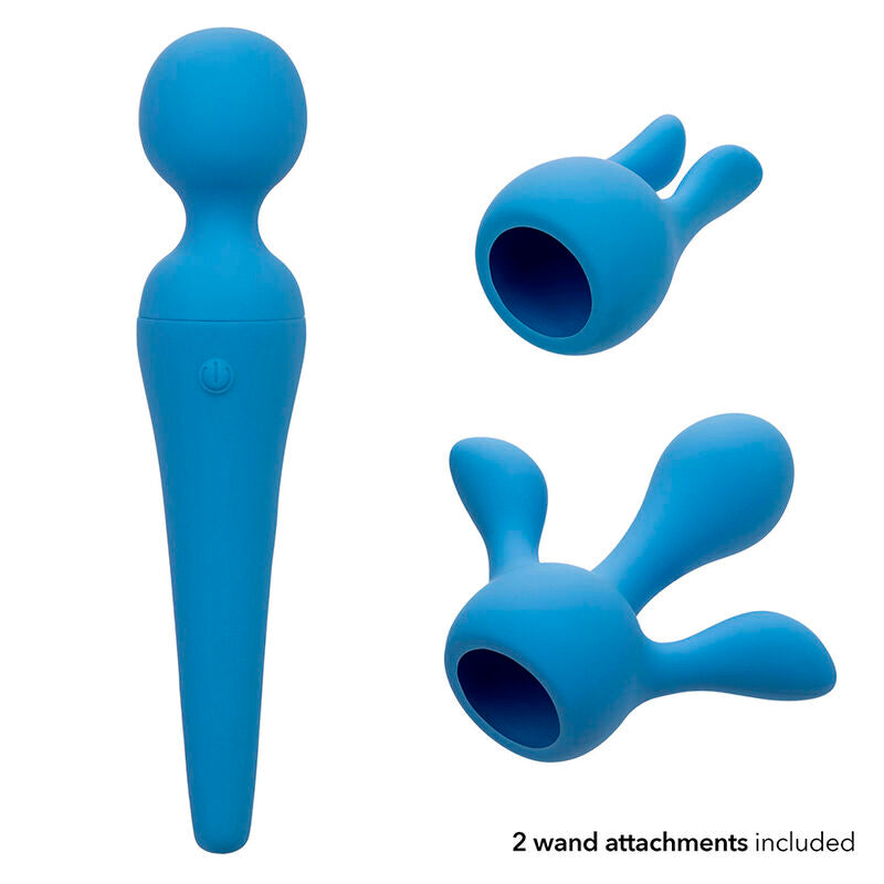 CALEXOTICS COUTURE KIT VIBRADOR WAND 10 VIBRAyoES AZUL