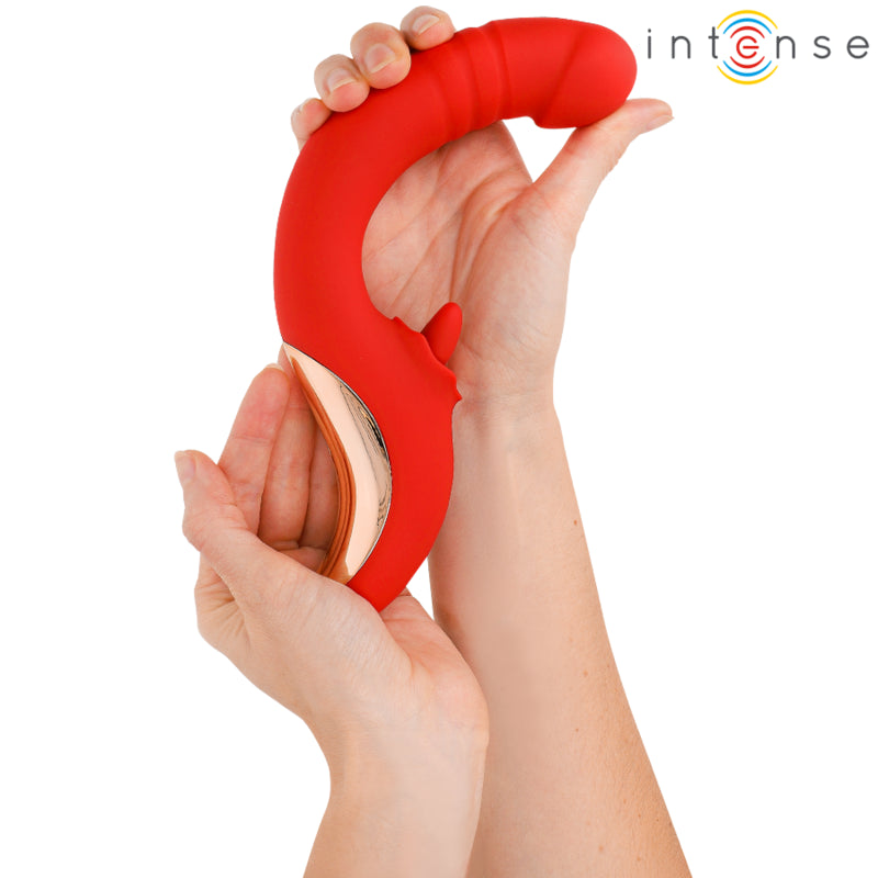 INTENSE VIBRADOR E ESTIMULADOR PAULINA EM FORMA DE U VERMELHO