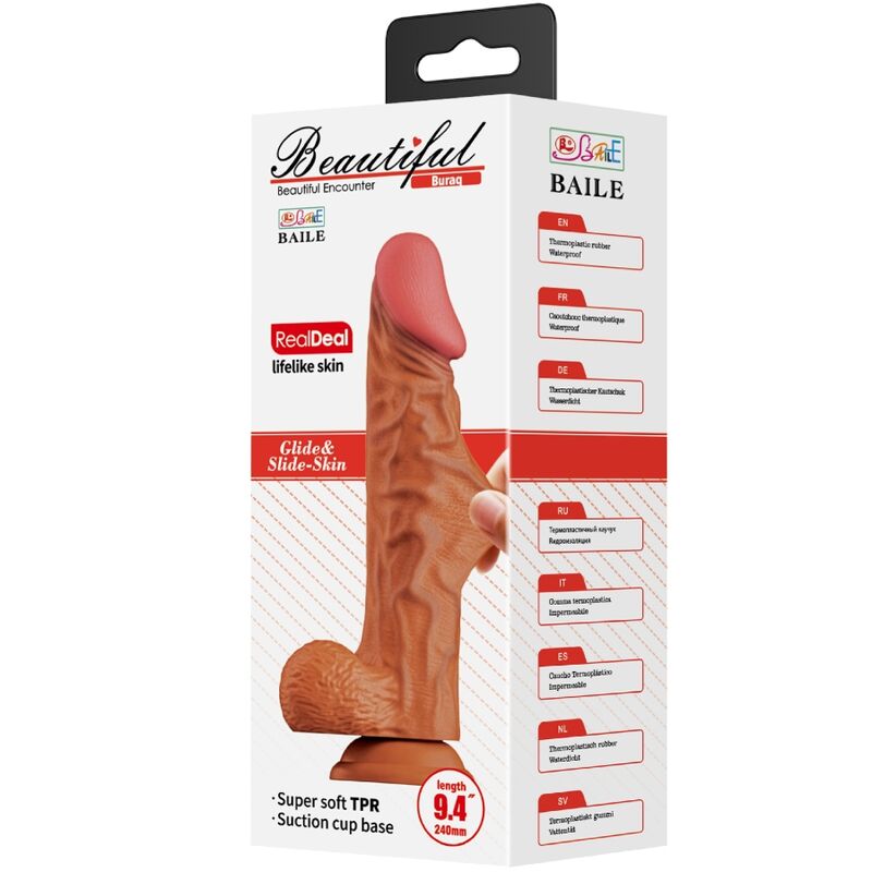 BAILE BURAQ DILDO REALiSTICO 24 CM CARNE