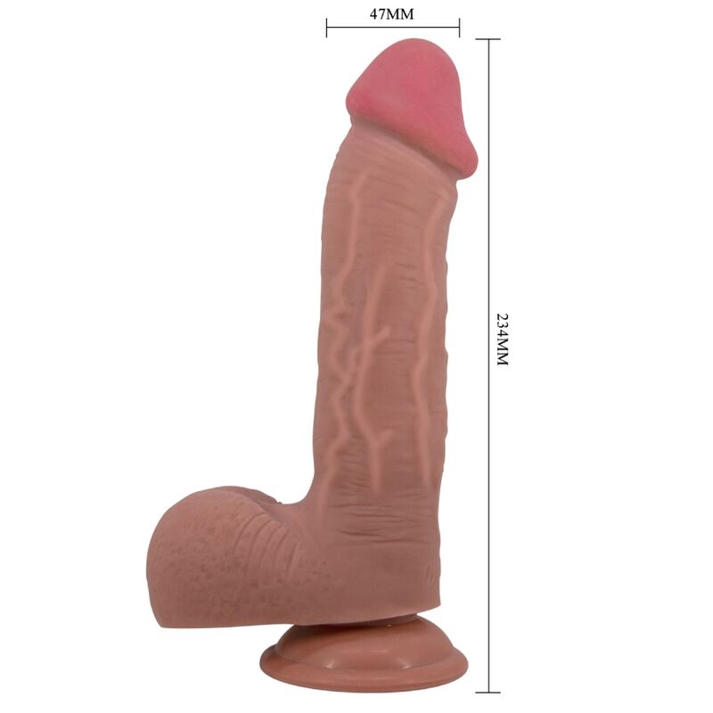 PRETTY LOVE SeRIE SLIDING SKIN DILDO REALiSTICO COM VENTOSA DESLIZANTE PELE MARROM 234 CM