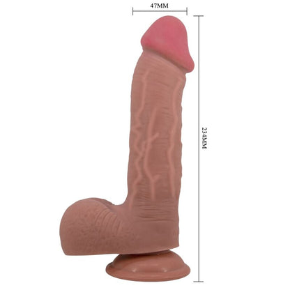 PRETTY LOVE SeRIE SLIDING SKIN DILDO REALiSTICO COM VENTOSA DESLIZANTE PELE MARROM 234 CM
