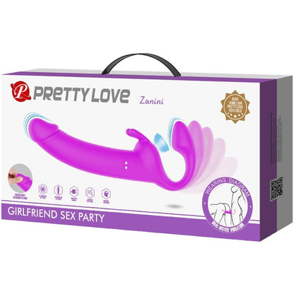 PRETTY LOVE ZANINI STRAPLESS STRAP ON 10 VIBRAyoES ROXO