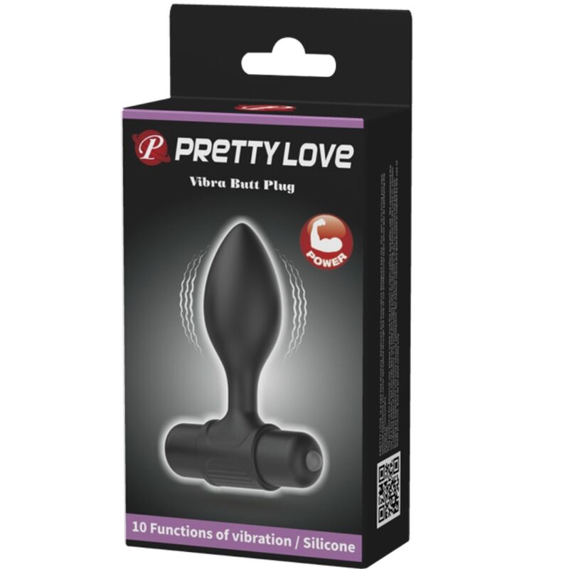 PRETTY LOVE VIBRA BUTT 10 VIBRAyoES PLUG ANAL PRETO