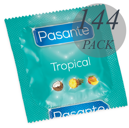 PASANTE DE PRESERVATIVOS SABORES TROPICAIS 144 UNIDADES