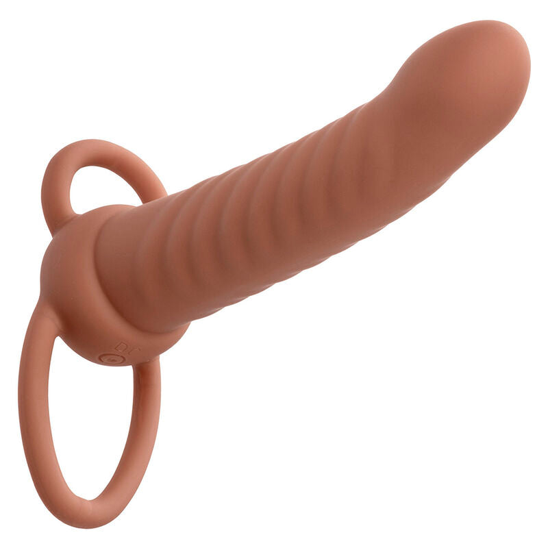 CALEXOTICS MAXX RIBBED DUAL PENETRATOR 10 VIBRAyoES MARROM