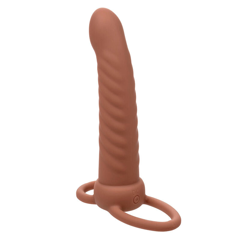 CALEXOTICS MAXX RIBBED DUAL PENETRATOR 10 VIBRAyoES MARROM