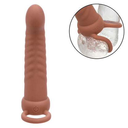 CALEXOTICS MAXX RIBBED DUAL PENETRATOR 10 VIBRAyoES MARROM