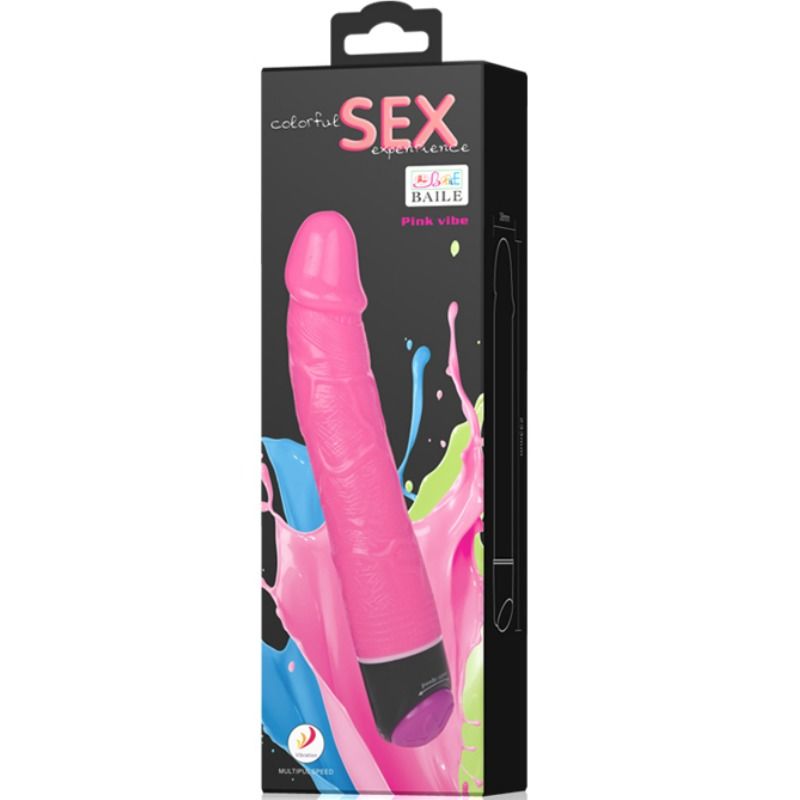 BAILE VIBRADOR SEXO REALISTA COLORIDO ROSA 23 CM