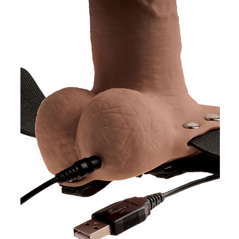 FETISH FANTASY SERIES ARNeS AJUSTVEL PeNIS REALISTA COM TESTiCULOS RECARREGVEIS E VIBRADOR 15 CM