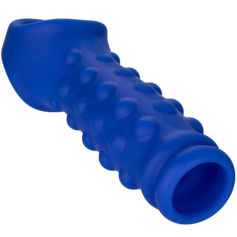 CALEXOTICS ADMIRAL CAPA PARA PeNIS COM FRISAS SILICONE LiQUIDO AZUL