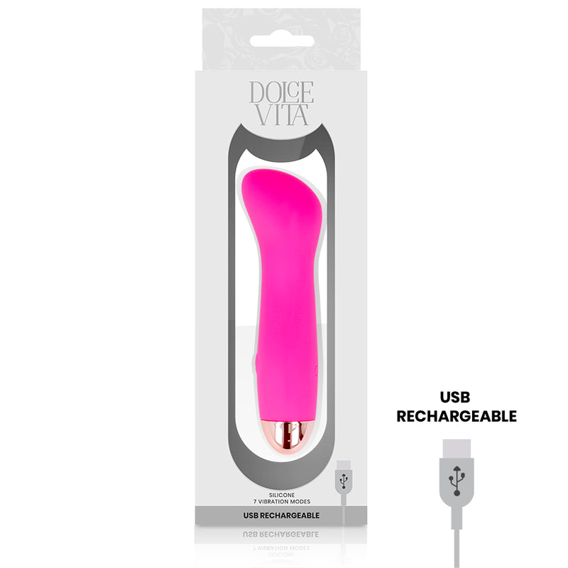 DOLCE VITA VIBRADOR RECARREGaVEL UM PINK 7 VELOCIDADE