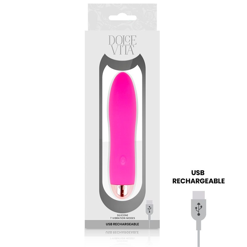 DOLCE VITA VIBRADOR RECARREGaVEL QUATRO PINK 7 VELOCIDADES