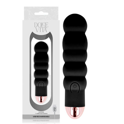 DOLCE VITA VIBRADOR RECARREGaVEL SEIS PRETO 7 VELOCIDADES