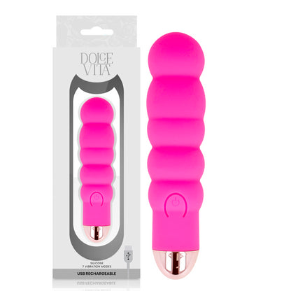 DOLCE VITA VIBRADOR RECARREGaVEL SEIS PINK 7 VELOCIDADES