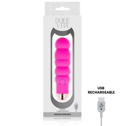 DOLCE VITA VIBRADOR RECARREGaVEL SEIS PINK 7 VELOCIDADES