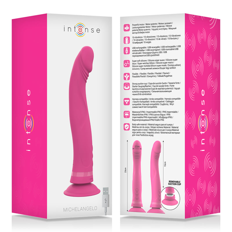 INTENSE MICHELANGELO ROSA VIBRADOR DE SILICONE DILDO