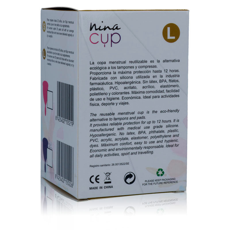 NINA CUP MENSTRUAL CUP TAMANHO L ROSA