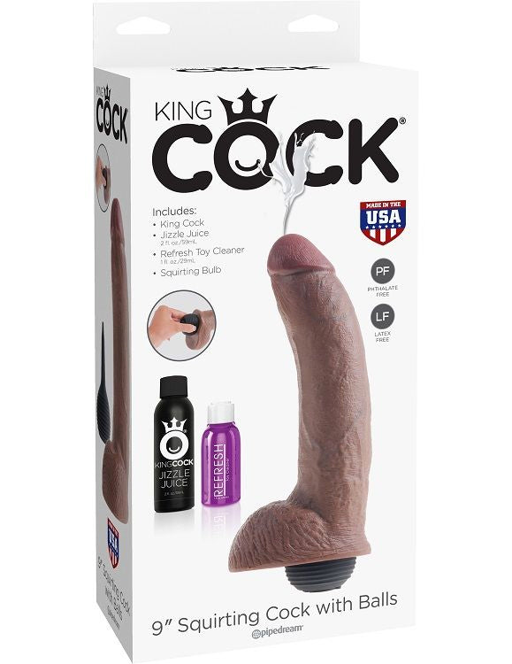 KING COCK PENE REALISTICO EYACULADOR MARRON 2286CM