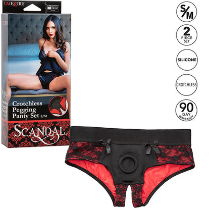 CALEXOTICS SCANDAL SET DE BRAGUITAS SIN ENTREPIERNAS CON DIDLO TALLA S M