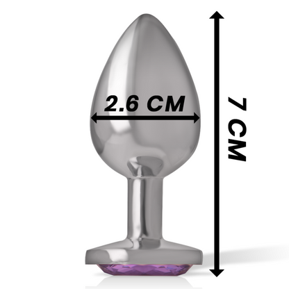 INTENSE PLUG ANAL DE METAL DE ALUMiNIO COM CRISTAL VIOLETA TAMANHO S