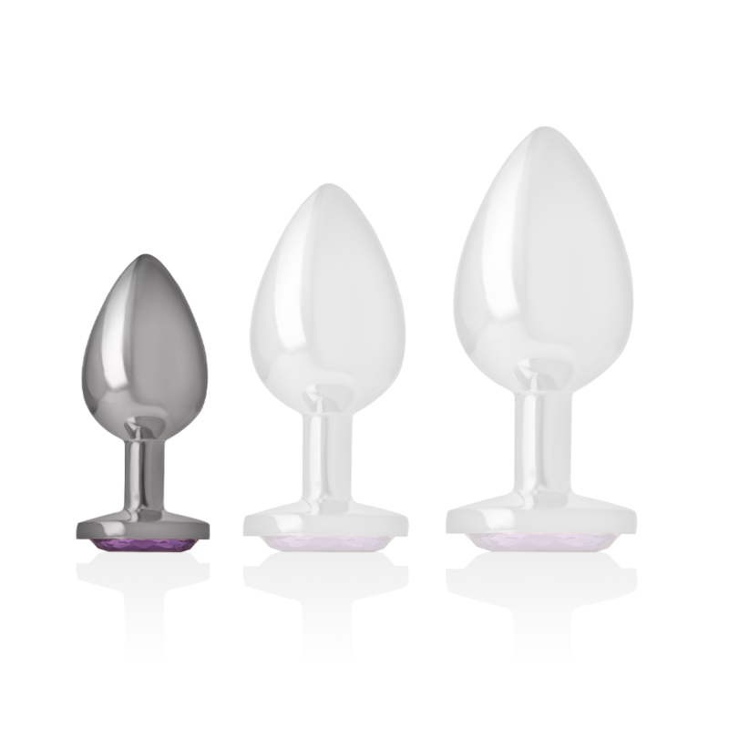 INTENSE PLUG ANAL DE METAL DE ALUMiNIO COM CRISTAL VIOLETA TAMANHO S