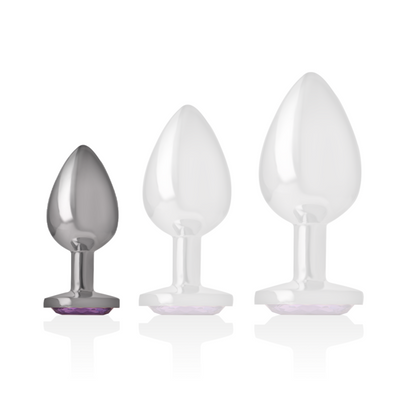 INTENSE PLUG ANAL DE METAL DE ALUMiNIO COM CRISTAL VIOLETA TAMANHO S